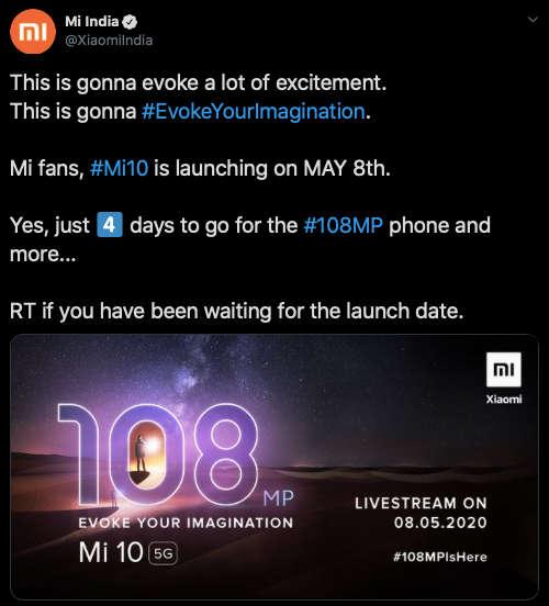 mi 10印度发布日期已公布 将推出无广告的miui体验